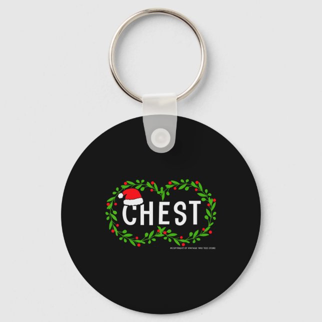 Chest Nuts Christmas Fun Matching Couple Chestnuts Key Ring (Front)