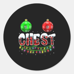 Chest Nuts Christmas Funny Matching Couple Chestnu Classic Round Sticker