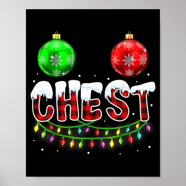 Chest Nuts Christmas Funny Matching Couple Chestnu Poster (Front)