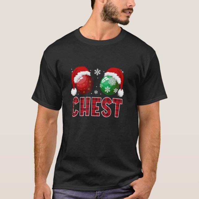 Chest Nuts Christmas Funny Matching Couple Chestnu T-Shirt (Front)