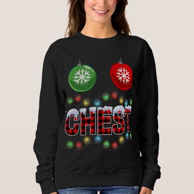 Chest Nuts Christmas Lights Xmas Matching Couple C Sweatshirt (Front)