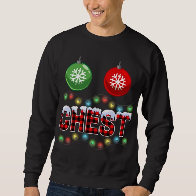 Chest Nuts Christmas Lights Xmas Matching Couple C Sweatshirt (Front)