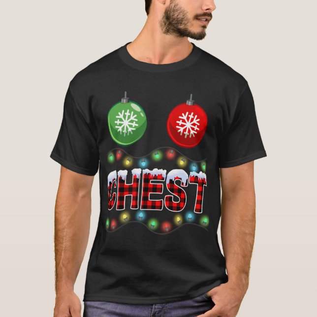 Chest Nuts Christmas Lights Xmas Matching Couple C T-Shirt (Front)
