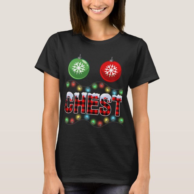Chest Nuts Christmas Lights Xmas Matching Couple C T-Shirt (Front)