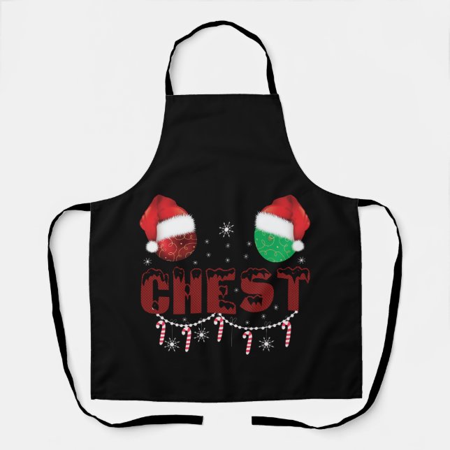 Chest Nuts Christmas Matching Christmas Couples  Apron (Front)