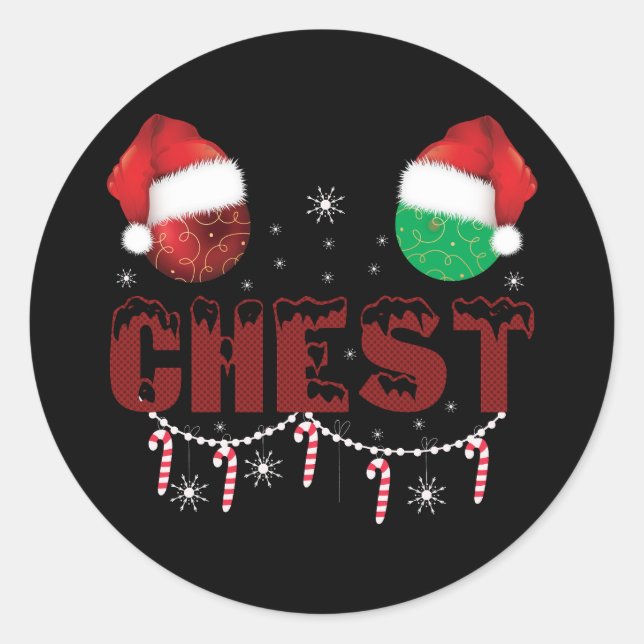Chest Nuts Christmas Matching Christmas Couples  Classic Round Sticker (Front)