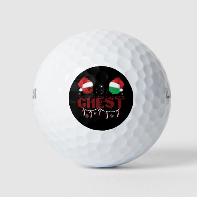Chest Nuts Christmas Matching Christmas Couples  Golf Balls (Front)