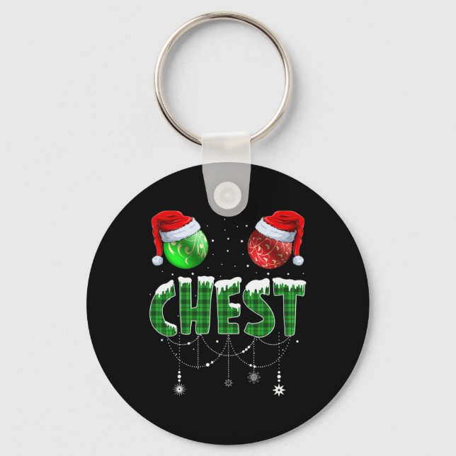 Chest Nuts Christmas Matching Couple Chestnuts 2  Key Ring (Front)