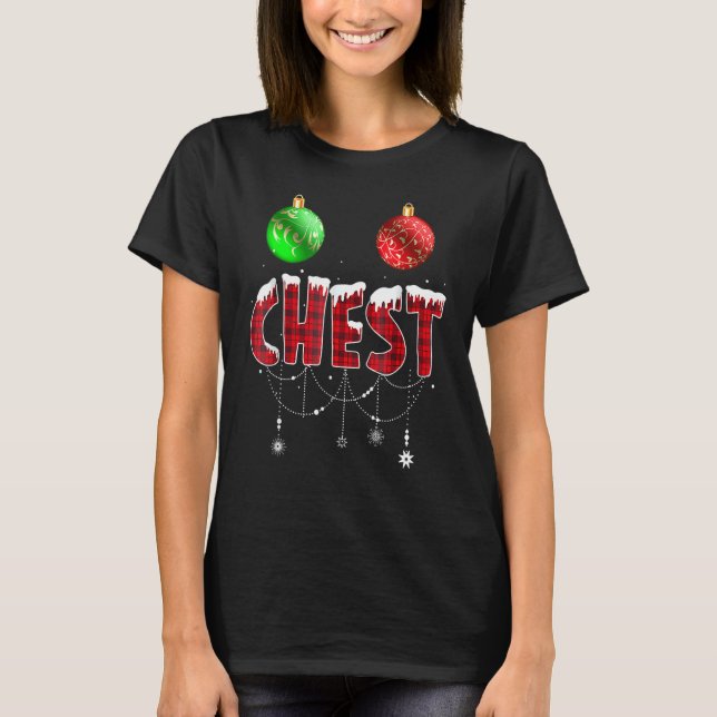 Chest Nuts Christmas   Matching Couple Chestnuts 3 T-Shirt (Front)