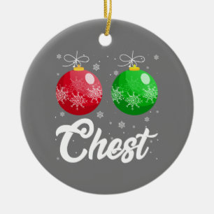 Chest Nuts Christmas Matching Couple Chestnuts Ceramic Ornament