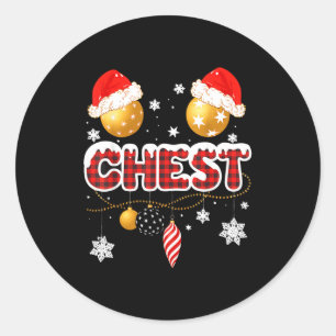 Chest Nuts Christmas Matching Couple Chestnuts  Classic Round Sticker