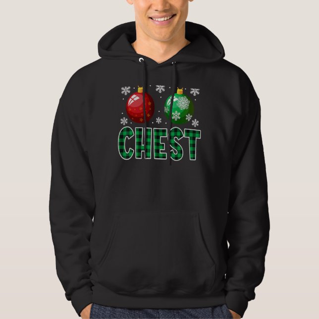 Chest Nuts Christmas   Matching Couple Chestnuts Hoodie (Front)
