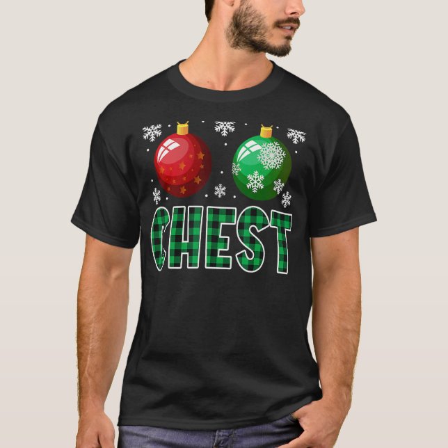 Chest Nuts Christmas   Matching Couple Chestnuts T-Shirt (Front)