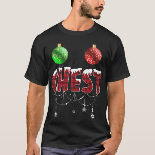 Chest Nuts Christmas Red Plaid Matching Couple Che T-Shirt