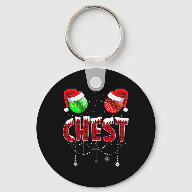 Chest Nuts Christmas Shirt Matching Couple Chestnu Key Ring (Front)