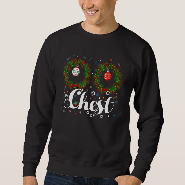 Chest Nuts Christmas T Shirt Funny Matching Couple (Front)