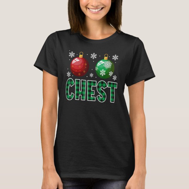 Chest Nuts Christmas T Shirt Matching Couple Chest (Front)