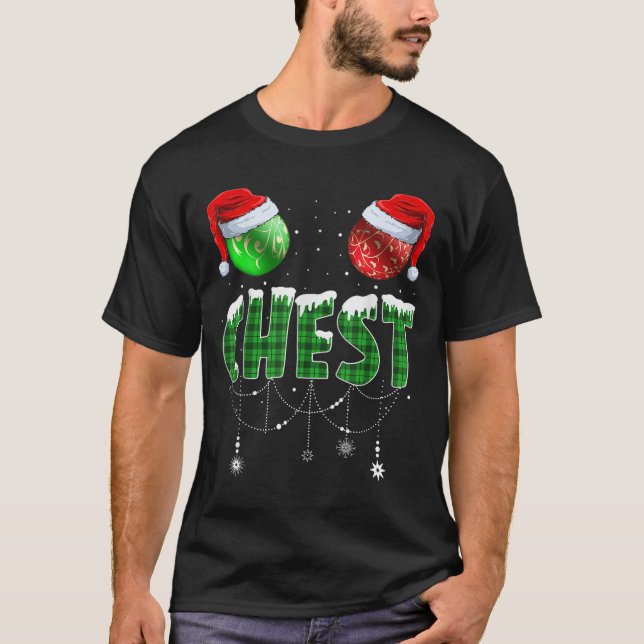 Chest Nuts Christmas T Shirt Matching Couple Chest (Front)