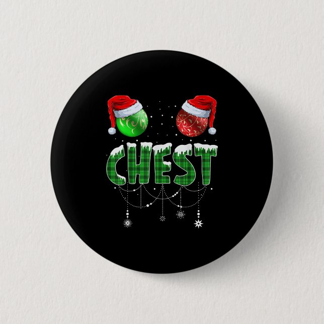 Chest Nuts Christmas T Shirt Matching Couple Chest 6 Cm Round Badge (Front)