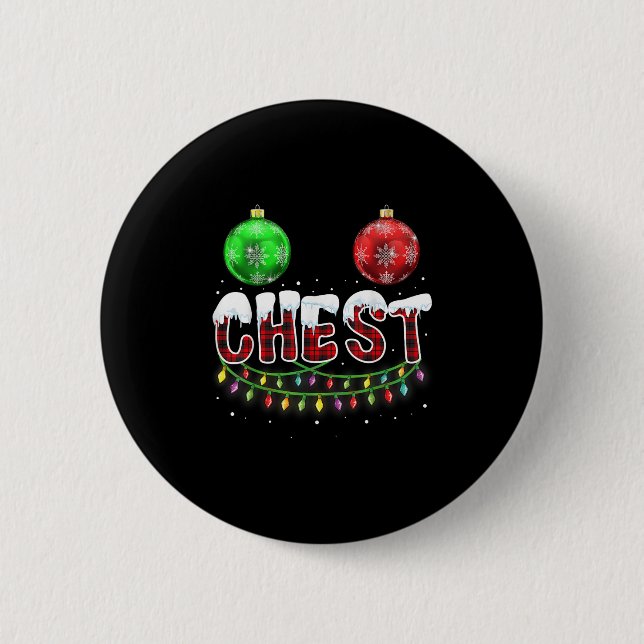 Chest Nuts Christmas T Shirt Matching Couple Chest 6 Cm Round Badge (Front)