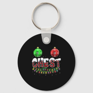 Chest Nuts Christmas T Shirt Matching Couple Chest Key Ring