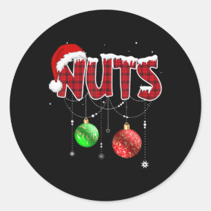 Chest Nuts Fun Matching Chestnuts Christmas Couple Classic Round Sticker