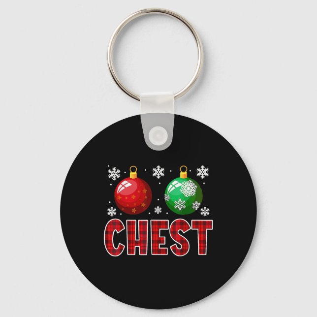 Chest Nuts Fun Matching Chestnuts Christmas Couple Key Ring (Front)