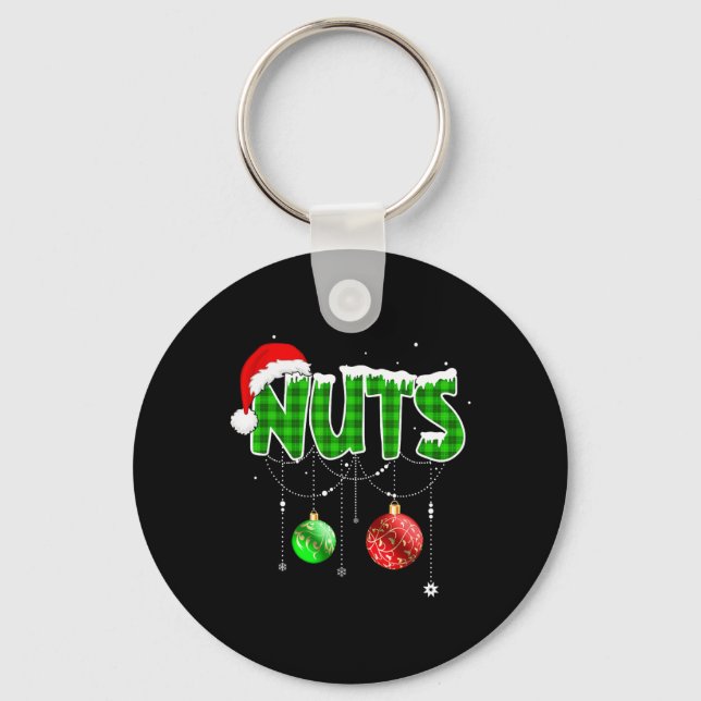 Chest Nuts Fun Matching Chestnuts Christmas Couple Key Ring (Front)