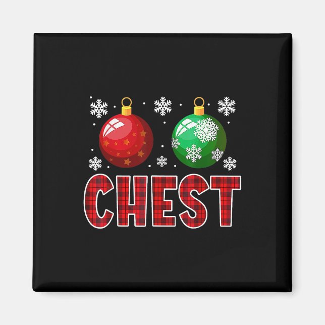 Chest Nuts Fun Matching Chestnuts Christmas Couple Magnet (Front)