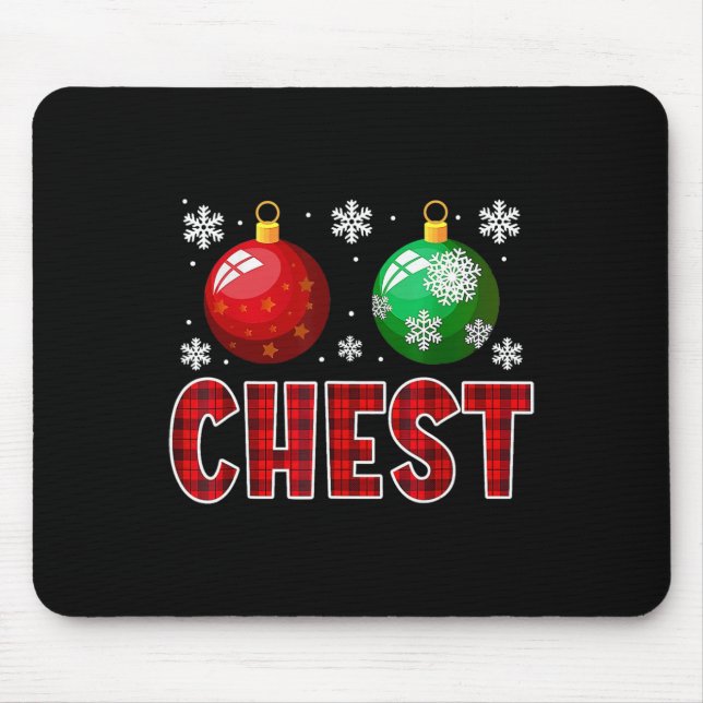 Chest Nuts Fun Matching Chestnuts Christmas Couple Mouse Pad (Front)