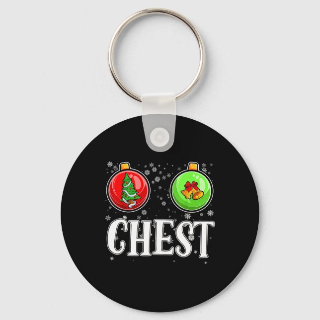 Chest Nuts Matching Chestnuts Christmas Couples Nu Key Ring (Front)