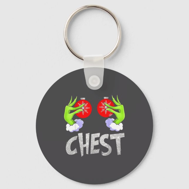Chest Nuts Matching Chestnuts Christmas Snow Coupl Key Ring (Front)
