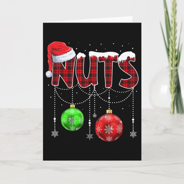 Chest Nuts Matching Chestnuts Fun Christmas Couple Card (Front)