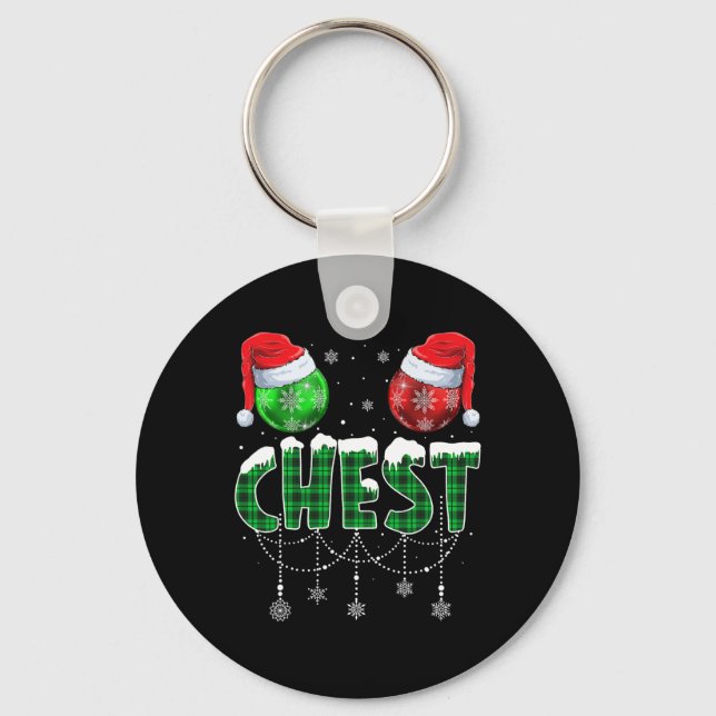 Chest Nuts Matching Chestnuts Fun Christmas Couple Key Ring (Front)