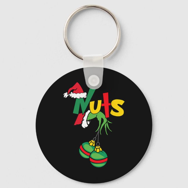 Chest Nuts Matching Chestnuts Fun Christmas Couple Key Ring (Front)