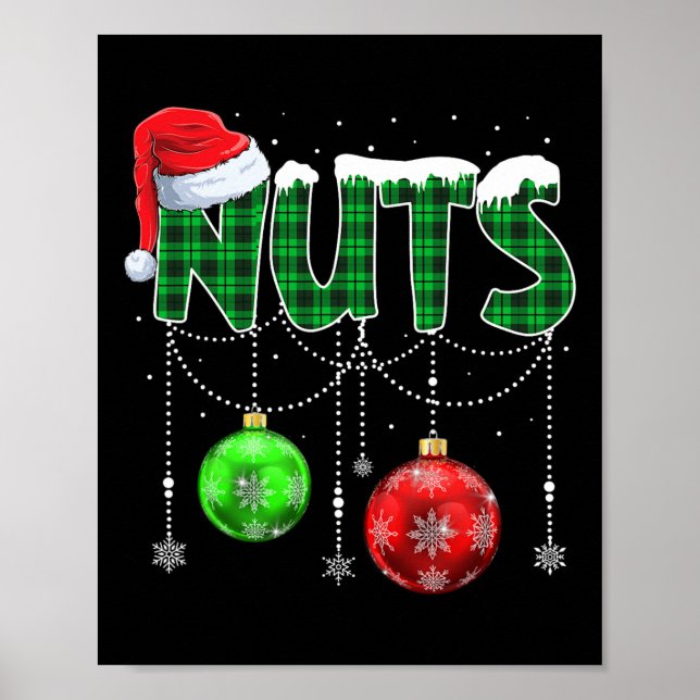 Chest Nuts Matching Chestnuts Fun Christmas Couple Poster (Front)