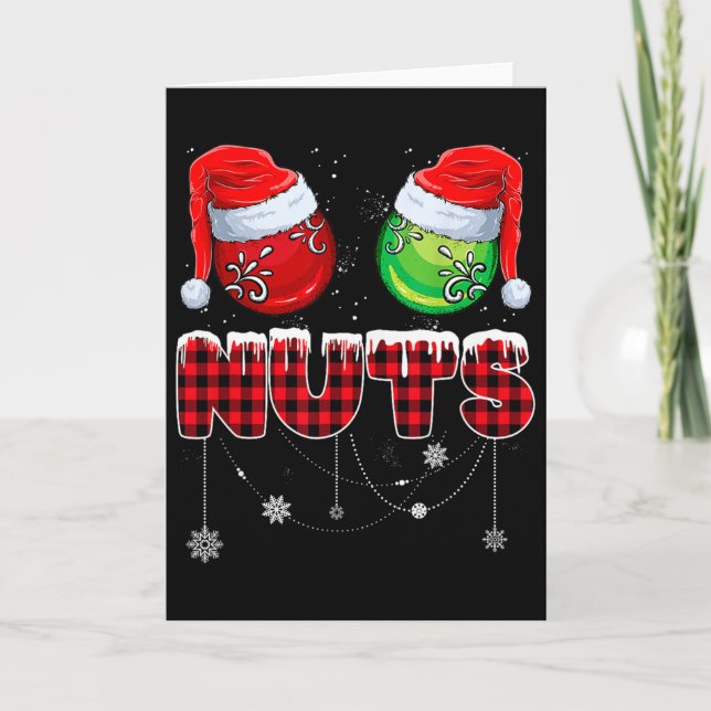 Chest Nuts Matching Chestnuts Funny Christmas Coup Card (Front)