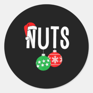 Chest Nuts Matching Chestnuts Funny Christmas Coup Classic Round Sticker