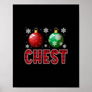 chest nuts matching chestnuts funny christmas coup poster