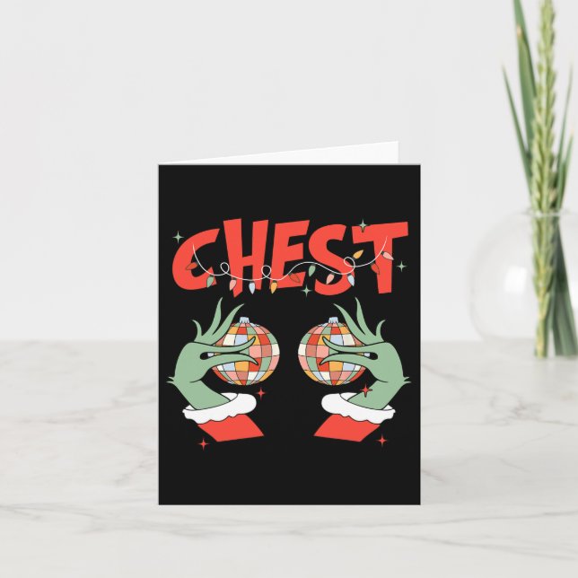 Chest Nuts Matching Chestnuts Xmas Christmas Coupl Card (Front)