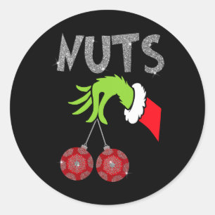 Chest Nuts Matching Chestnuts Xmas Christmas Coupl Classic Round Sticker