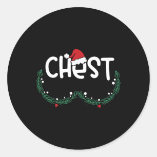 Chest Nuts Matching Chestnuts Xmas Christmas Coupl Classic Round Sticker