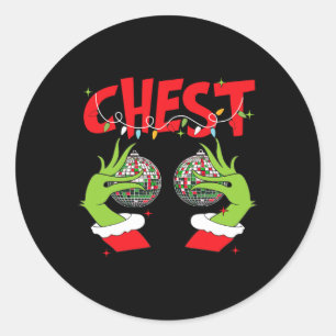 Chest Nuts Matching Chestnuts Xmas Christmas Coupl Classic Round Sticker