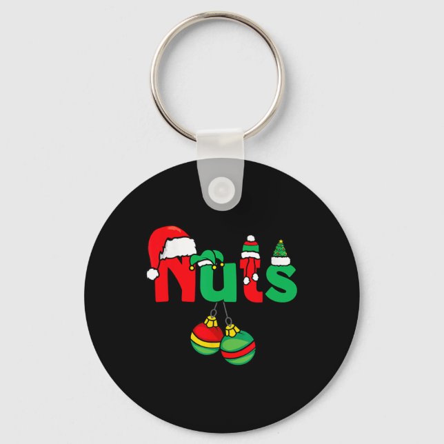 Chest Nuts Matching Couples Chestnuts Funny Christ Key Ring (Front)