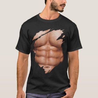 Chest Six Pack Abs Muscles Bodybuilder T-Shirt