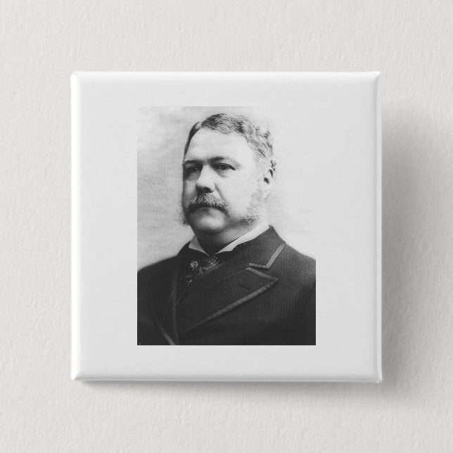 Chester A. Arthur 21st President 15 Cm Square Badge (Front)