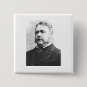 Chester A. Arthur 21st President 15 Cm Square Badge