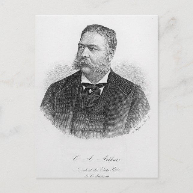 Chester Alan Arthur , engraved by A. Weger Postcard (Front)