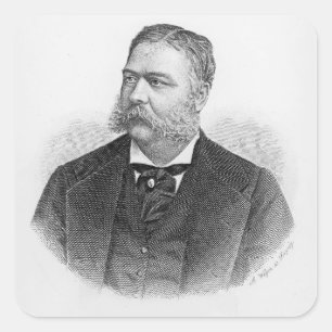 Chester Alan Arthur , engraved by A. Weger Square Sticker