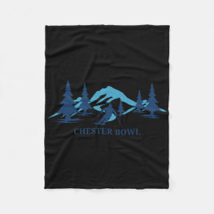 Chester Bowl Minnesota Ski Resort Skiing Skier  Fleece Blanket
